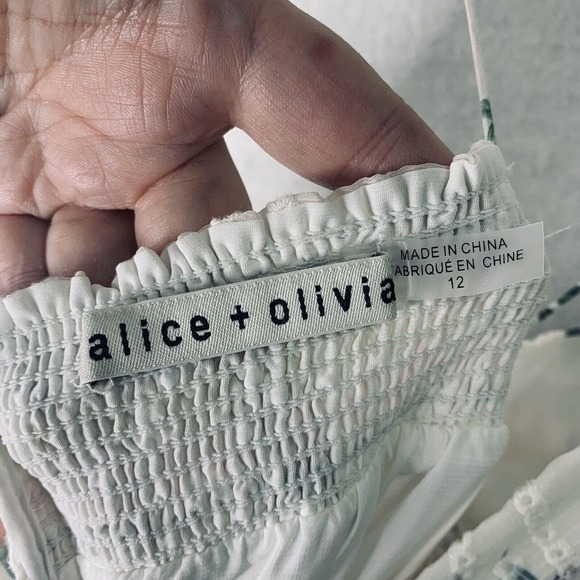 Alice + Olivia Karolina Floral Eyelet Maxi Dress Size 12 Ivory $595 - Picture 14 of 16